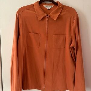 Orange Collared Zip Up Top 🍊